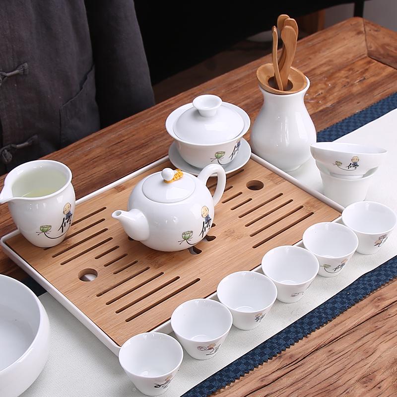 White Porcelain Kung Fu Teaset Spare Parts Household Ceramic Cover Bowl Personal Tea Brewer Tea Bowl Tea Preparation