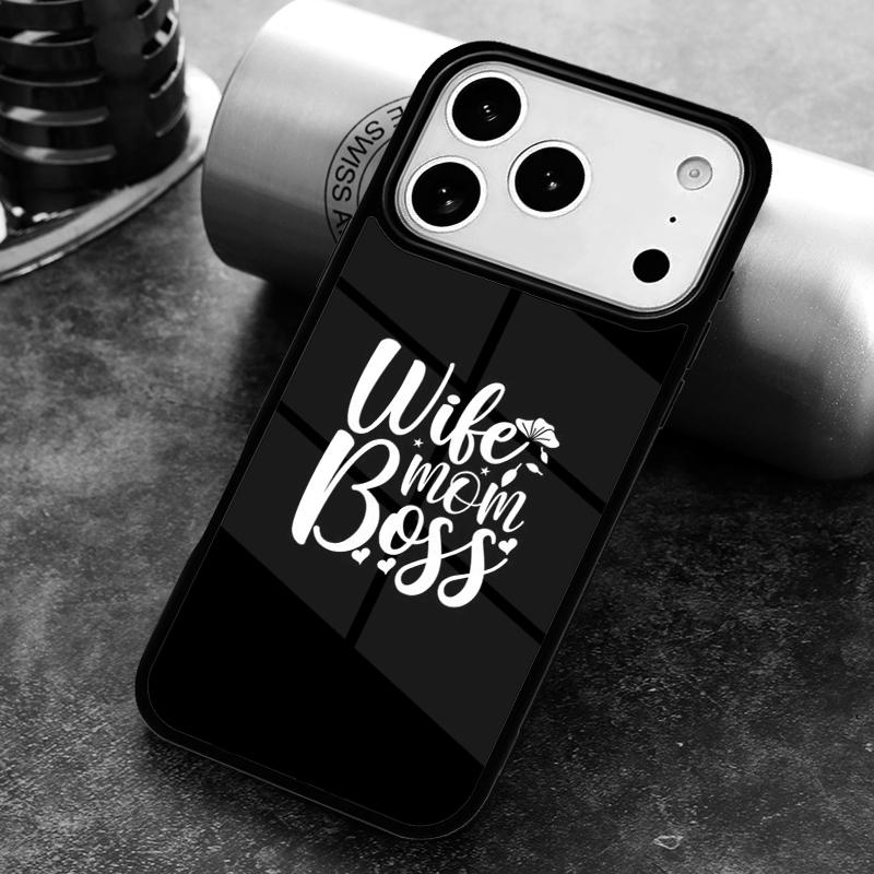 Wife Mom Boss Quotes Phone Case For iPhone 17,16e,15,14,13,12,11,Mini,Pro,MAX soft Silicone Cover
