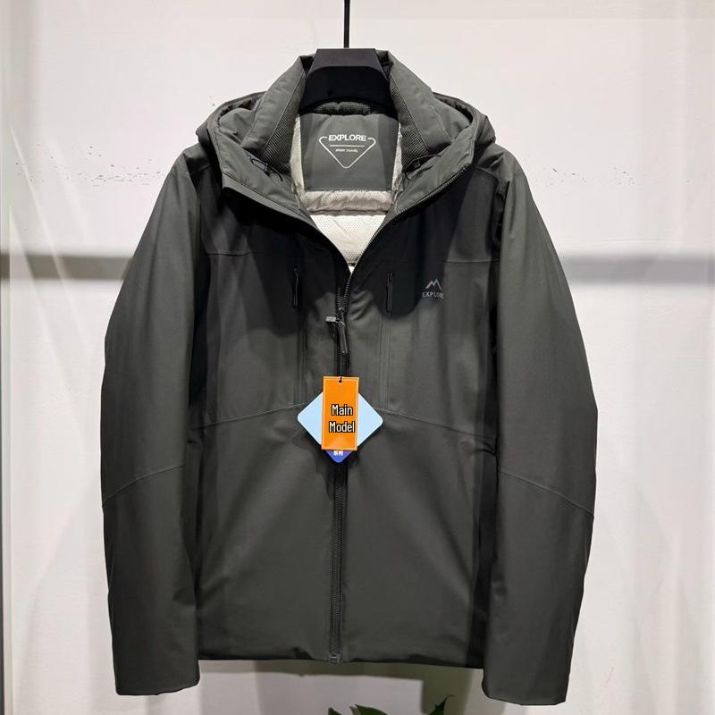 XD2659X Премиальная мужская теплая пуховая куртка с капюшоном S темно-зеленого