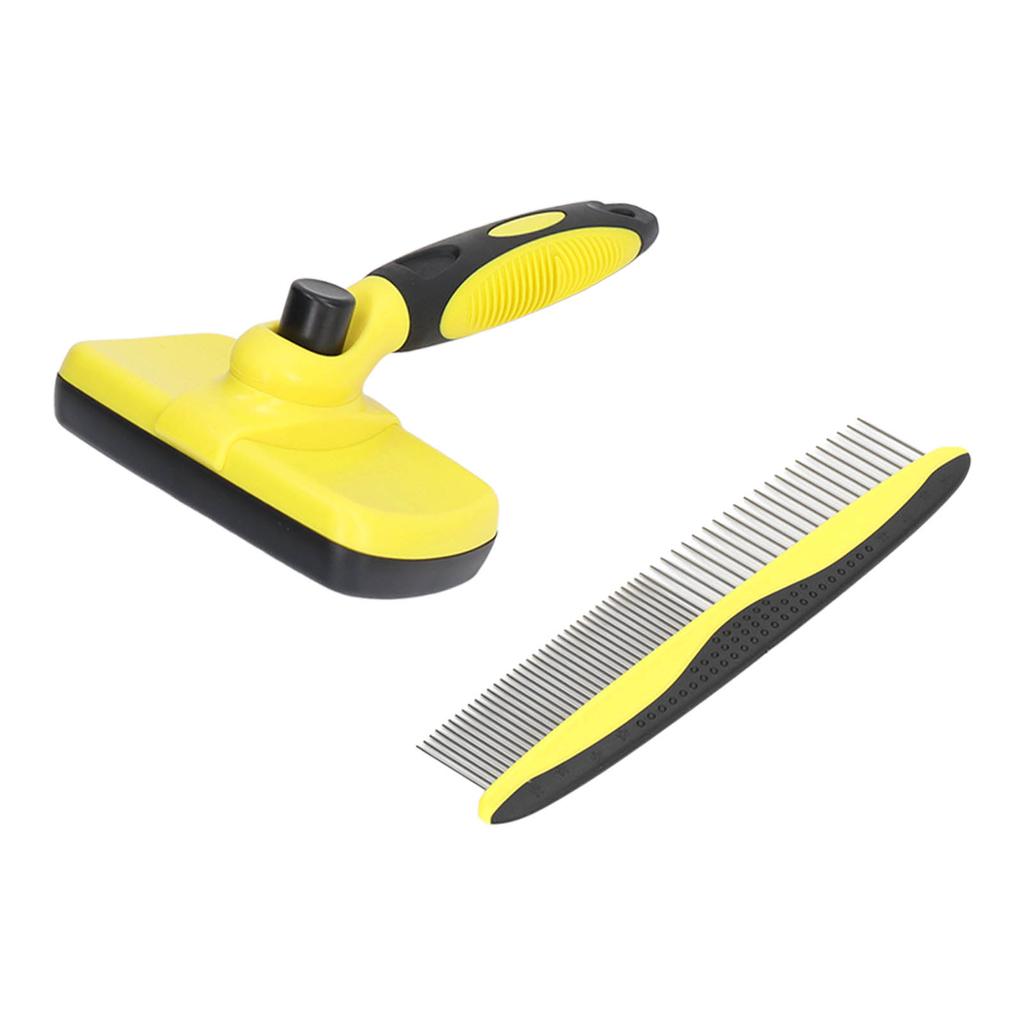 Szczotka Slicker dla zwierząt z grzebieniem, samooczyszczające przyciski, usuwa sierść pływającą, szczotka slicker dla kota do usuwania sierści