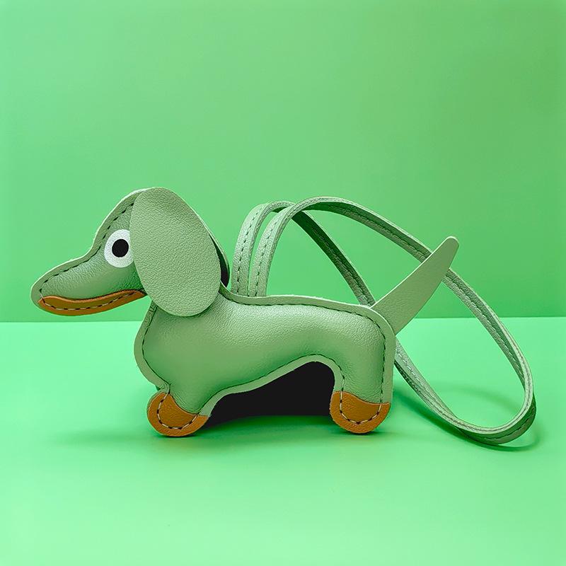 Dachshund Pendant Leather Bag Charm - Cute Cartoon Ornament