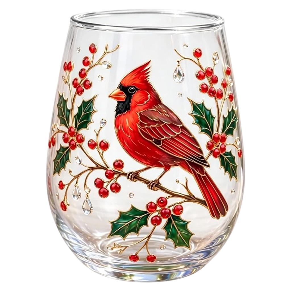 Bicchieri da Vino Senza Gambo Colibrì Dipinti a Mano Animali Bicchiere da Vino Senza Gambo Decorativo Mucca delle Highlands Bicchieri di Vetro per Bar di Casa