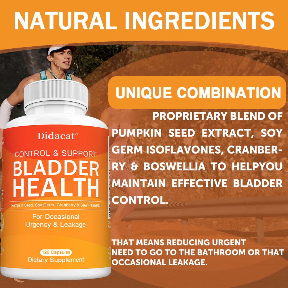 Bladder Support Dietary Supplement, Pumpkin Seed Cranberry Saw Palmetto Soy Germ Extract, 120 Capsules 60‑Day Supply