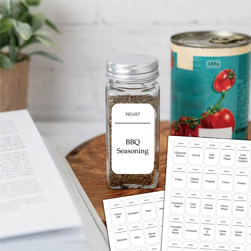216pcs White Sticker Spice Jars Sticker Organizer Label For Household Kitchen Waterproof Reusable Kitchen Accesserioes