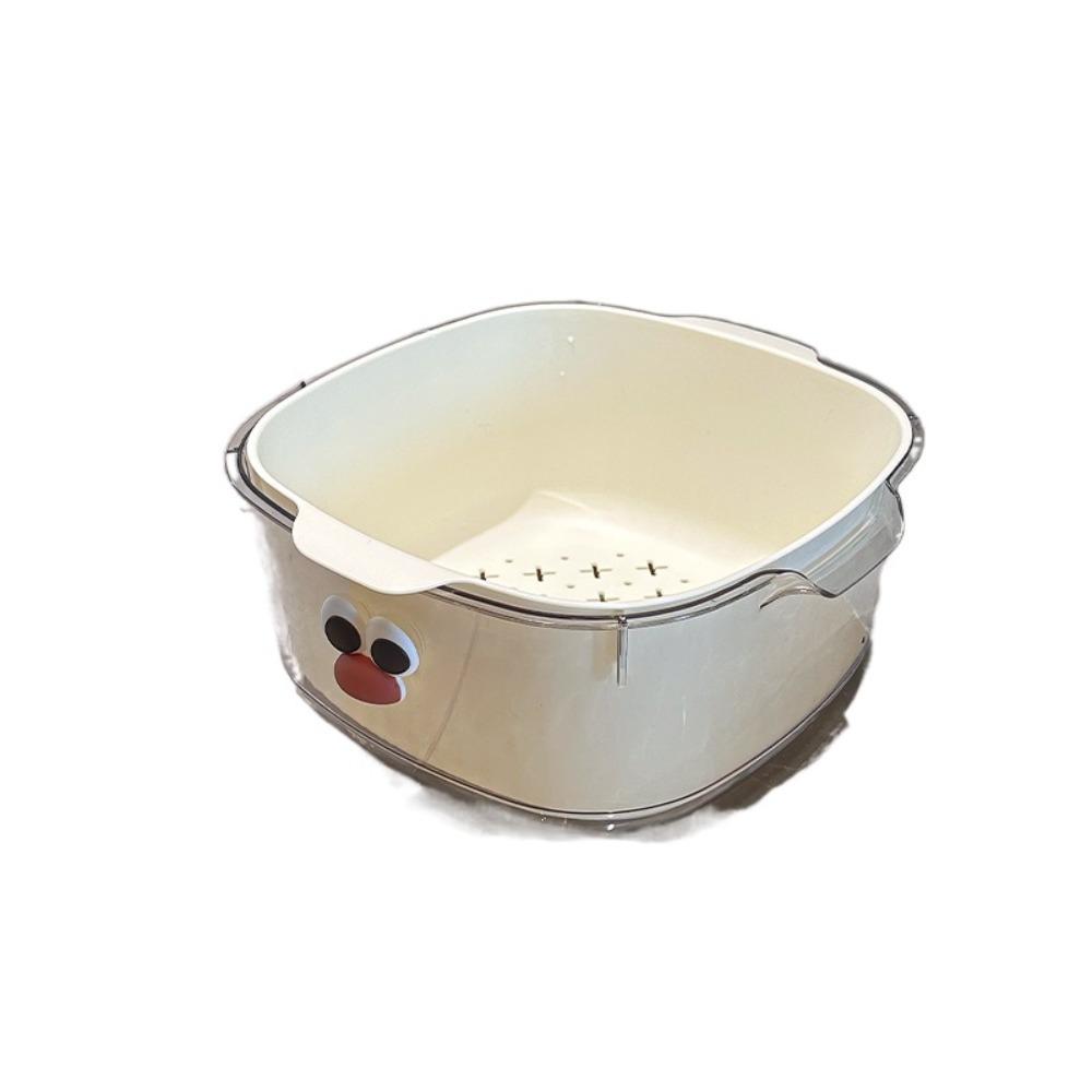 

Plastic Drainer Bowl Double Drain Tomato Washer High Quality Berry Washer білий