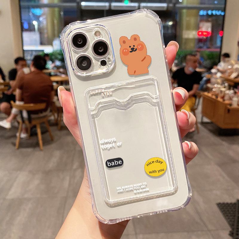 Card Holder Case For  Poco X6 Pro Cover Poco F6 X3 NFC X5 M5 M3 11 Lite 5G Ne 13T 12T 13 12X Redmi A3 A1 A2 Silicone Funda