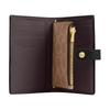 Coach Signature 12 2-in-1 Design Gold Logo Coated Canvas and Leather Wallet Unisex Couple Size Walnut Walnut Color