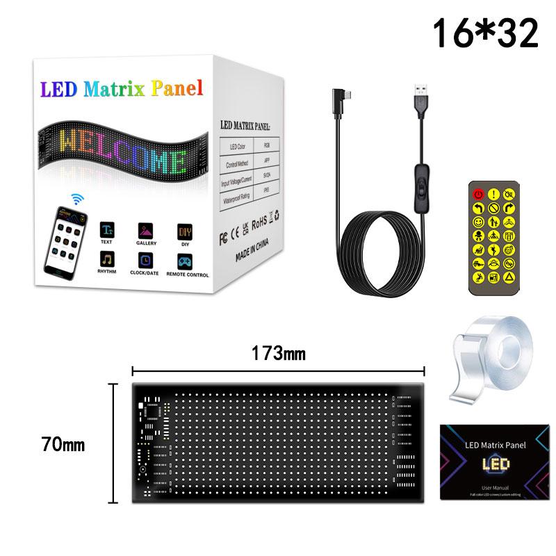 

LED Matrix Pixel Panel USB 5V Flexible RGB Pattern Graffiti Scrolling Text Animation Display Car Shop Bluetooth APP
