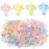 100pcs 12x15mm Cross Shape Acrylic Beads Colorful Matte Gradient Loose Bead For Jewelry Making DIY Necklace Bracelet Accessories