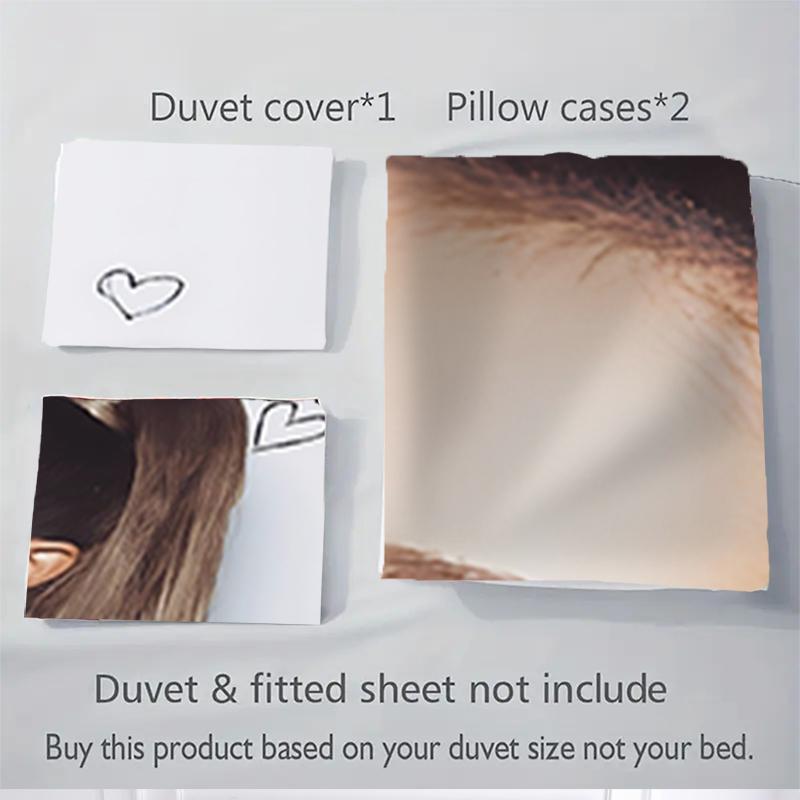 3Pcs Heartful Ariana Grande Bedding Sets For All Sizes New 3D Printed Bed Cover Comforter Duvet Cover Pillowcase Bedroom Decoration