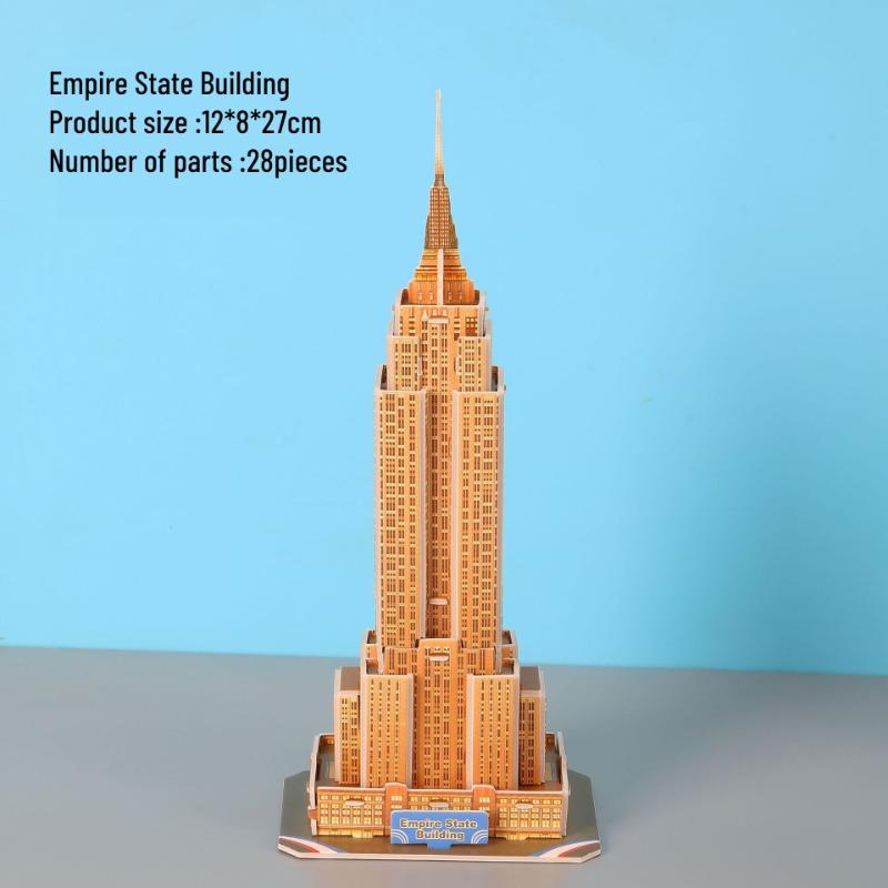 3D Puzzle World Famous Building Mosaic Model Children'S Educational Handmade Toy Eiffel Tower Paper Assembly  Educational Toys