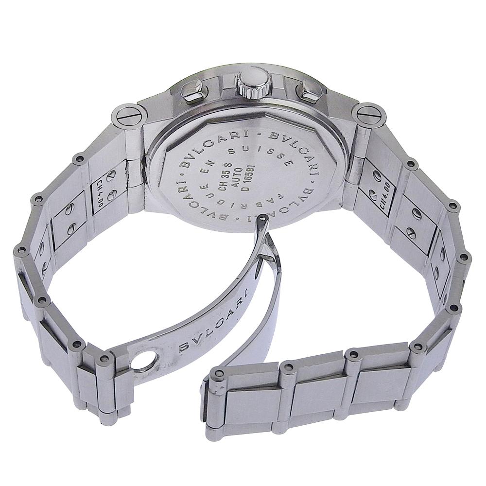 BVLGARI Diagono Sports Watches CH35S black/Silver blackDial Stainless Steel Mechanical Automatic Chronograph mens Used