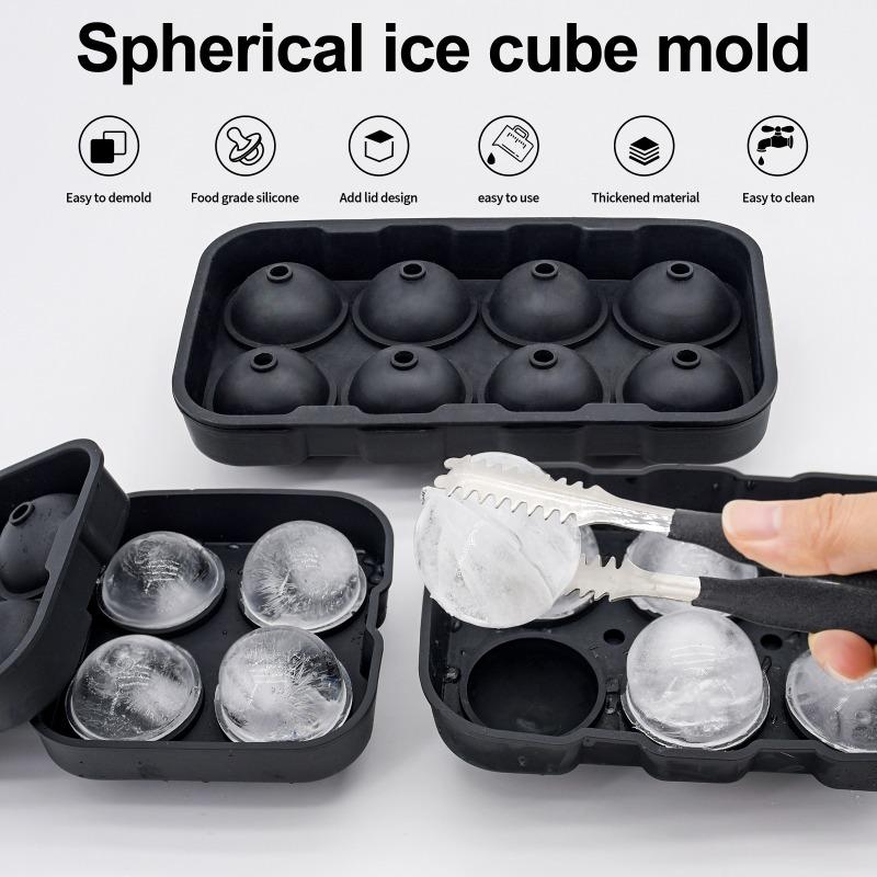 4/6/8/15Grids Silicone Ice Cube Molds Spherical Ice Molds Reusable Whiskey Ice Cube Molds Cocktail Freezer DIY Homemade Barware