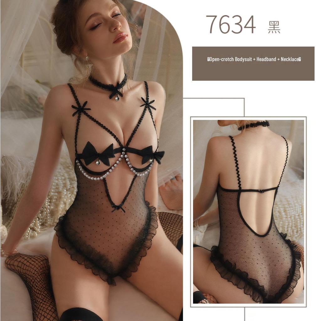 Lencería Push-Up de Busto Abierto para Mujer con Entrepierna Abierta - Ropa de Dormir Puro Deseo