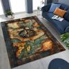 Retro Nautical Map Chart Treasure Map Compass Moto Rug for Bedroom Living Room Sofa Home Doormat Decor,Kids Non-slip Floor Mat