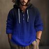 Camicia da Uomo Stampata in Cotone e Lino con Cappuccio a Maniche Lunghe con Cappuccio Primavera ed Estate Casual da Indossare Tutti i Giorni