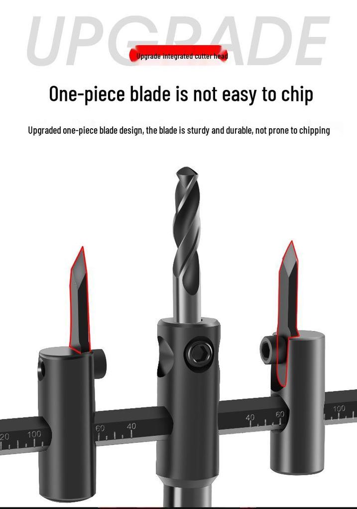 Adjustable Aircraft Hole Saw for Wood, Gypsum, Plastic, with Drill Bit Ejector