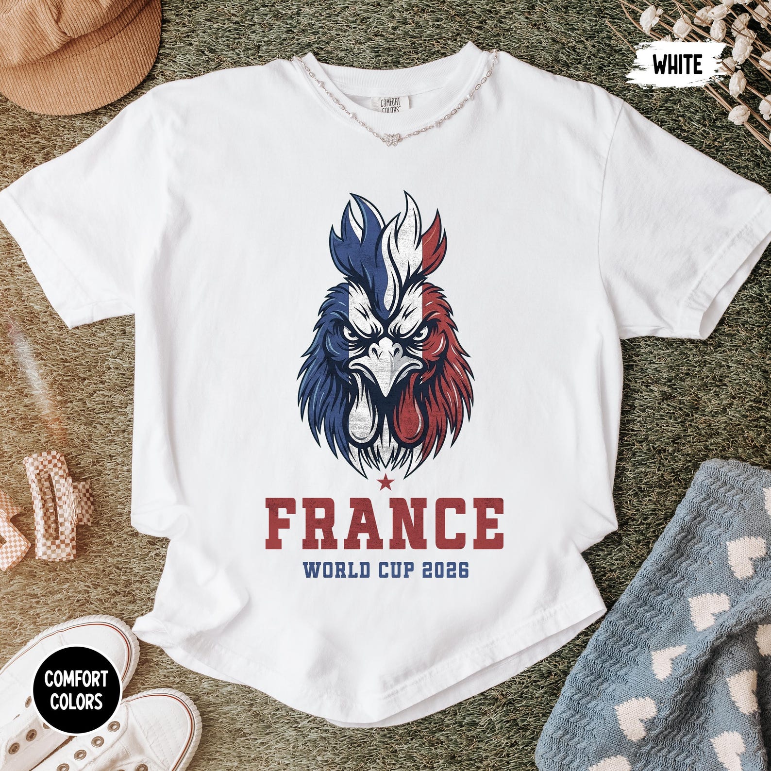 France Rooster Shirt, France Soccer Tee, French Football Fan Shirt, World Cup 2026 France Graphic Tee, Vintage France T-Shirt S