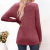 Women's Fashion Solid Color Long Sleeve Button Pullover V Neck Casual Loose Tops