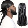 Herren Seiden Durag Haube Bandana Seidiger Du Rag Doo Rag Langes Schwanz Wellen Kappe