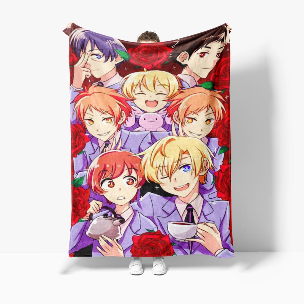 Classic Anime Printed Blanket Ouran High School Host Clubs Suitable For Bed Bedroom Sofa Picnic Outdoor BlanketFor Gifts