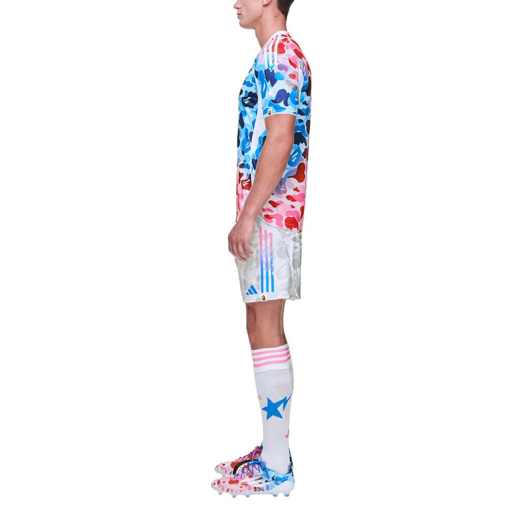 Adidas X A Bathing Ape Collaboration FW25 FB Logo Three Stripes Elastic Sports Shorts Unisex Shorts KB2205