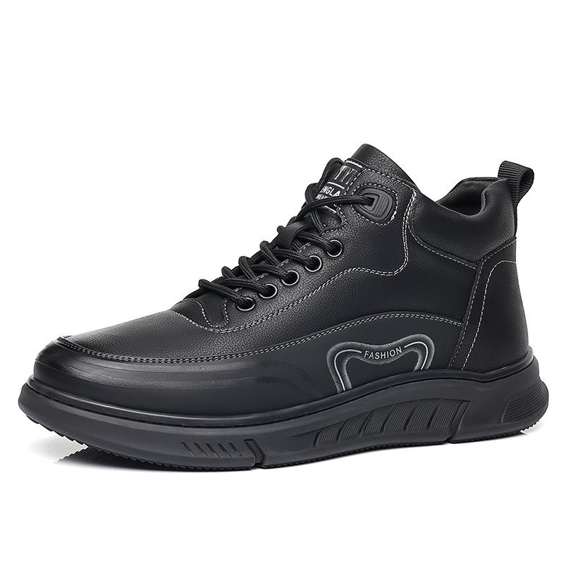 Men's Shoes 2025 Autumn New Trend Board Shoes Men's Leather Shoes Fleece Warm Outdoor Tooling Sports and Leisure Shoes