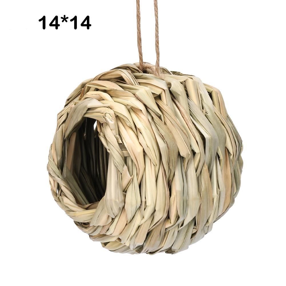

Птичье гнездо из соломы, плетеное вручную, попугай для вылупления, открытый сад, подвесной инкубатор, гнездо, вольер, садовый аксессуар для птиц