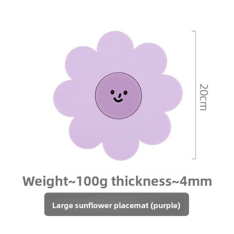 Silicone Heat Insulation Pads, Household Anti-slip Coasters, High-temperature Resistant Table, Bowl and Plate Pads, Sunflowers