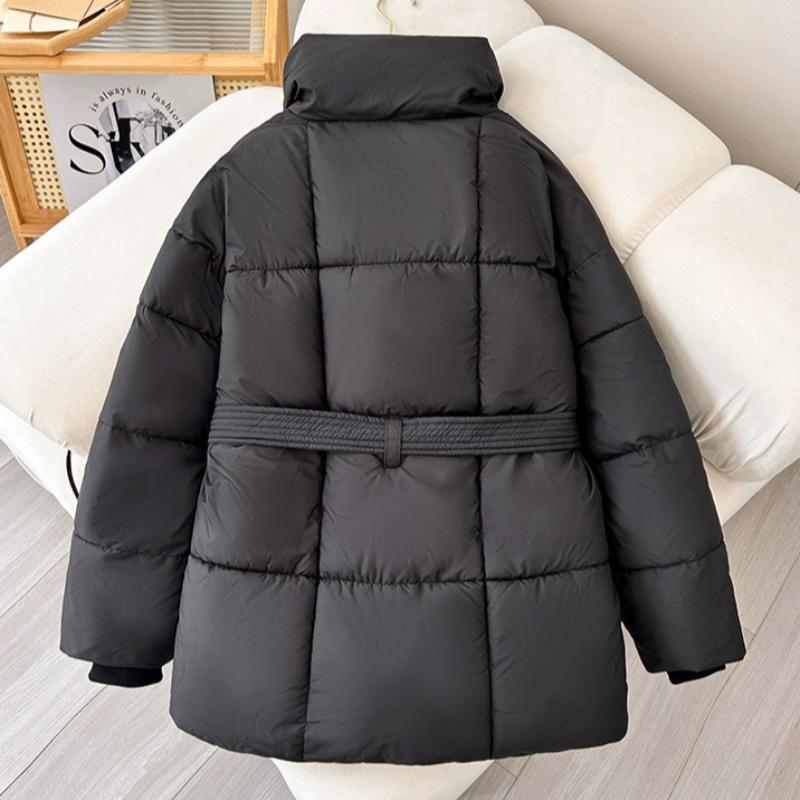 Winter Simple Women's Long Loose Thick Warm Waist Slimming Coat
