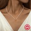 S925 Sterling Silver Mother'S Day Niche Design Sense Of Love Rose Bow Pearl Stacked Wearing Versatile Exquisite Necklace