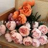 10-Head Artificial Peony Bouquet - Core-Filled Wedding & Home Décor Flower Arrangement