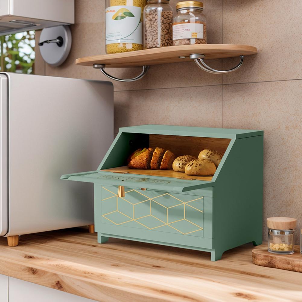 Wooden Bread Bin Multi-Purpose Bread Storage Container Bread Keeper Bin Bread Storage Box for Bagel Donut Cookies