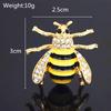 Exquisite Yellow Bee Rhinestone Brooch: Cute Insect Lapel Pin Accessory