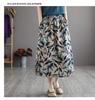 Retro Art Thin Cotton-Linen Skirt for Women – Digital Print, Big Swing, Long & Lightweight for Summer