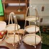 1/2/3 Tier Bamboo Weaving Baskets Weave Storage Baskets Basket Tray Snack Display Stand  Pastries