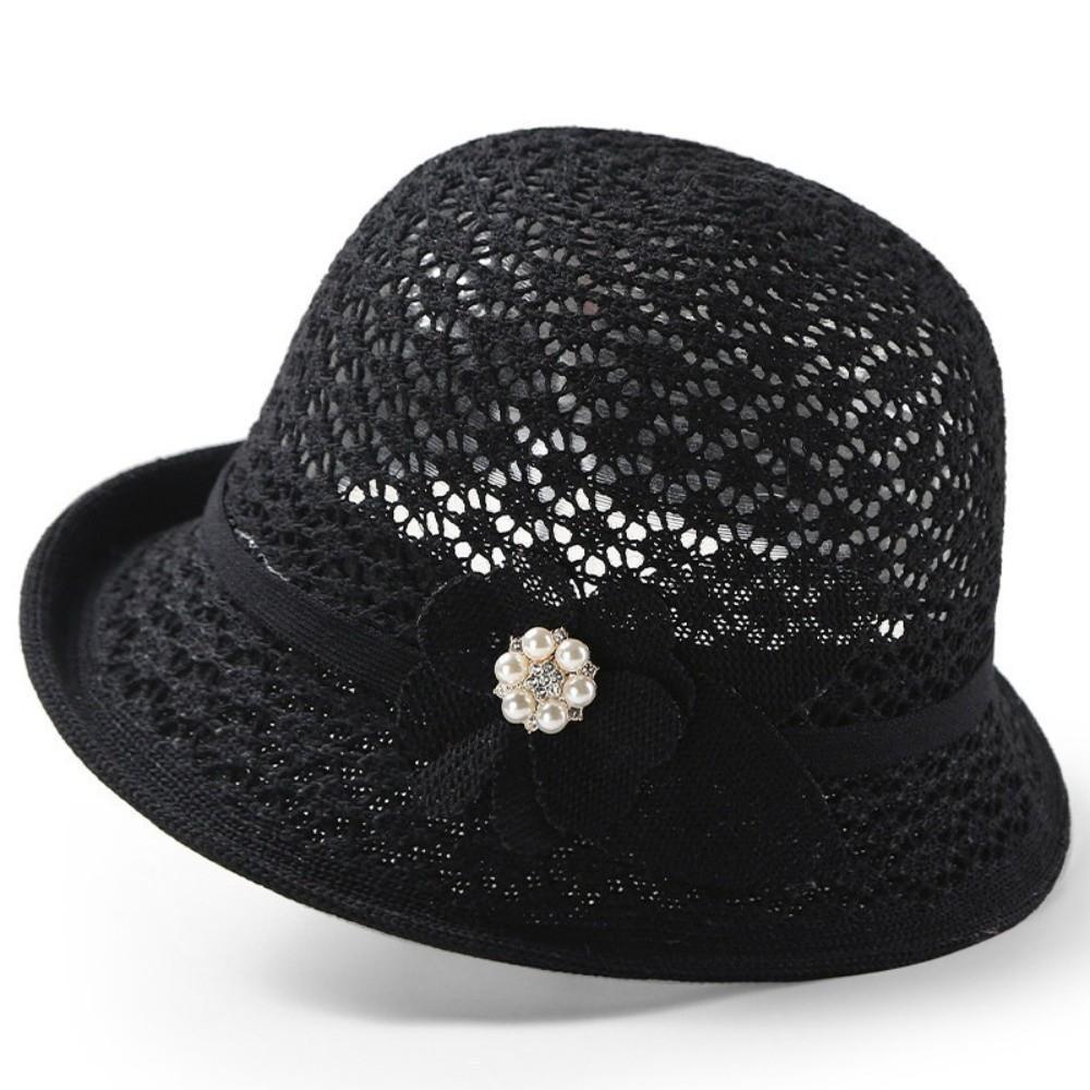 Breathable Sun Hat Hollowed-Out Fisherman Hat Fashion Bucket Hat чёрный