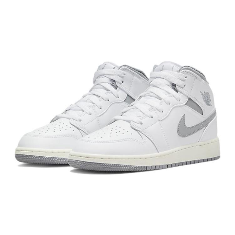 New Jordan Air Jordan 1 Mid Neutral Grey GS 554725-135
