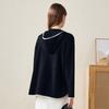 Women's Hooded Color-Blocked Wool Knit Sweater