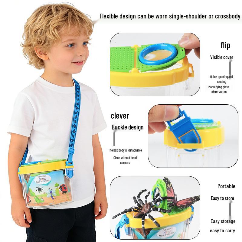 Children's Insect Observation Box: Soft Plastic Butterfly, Mantis, Bee Simulation Set