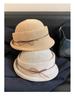 French Hepburn-Style Bowknot Women's Elegance: Rolled Brim Formal Bucket Hat