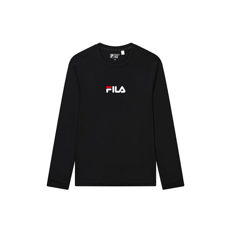 Fila Simple Letter Logo Fashion Casual Sports Round Neck Long Sleeve T-Shirt Men T-Shirts Black F51M238248FBK