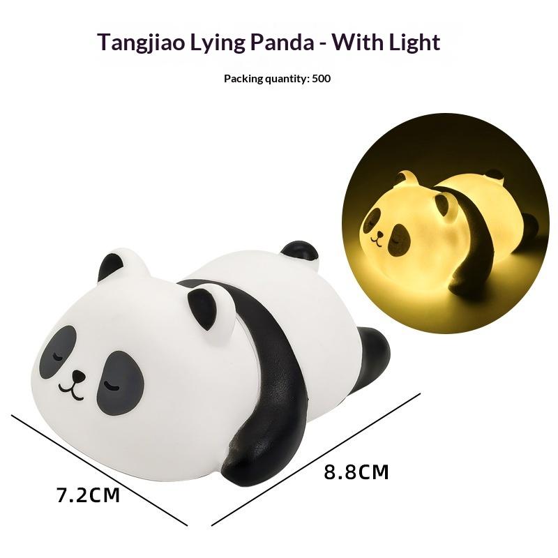 Led Cute Panda Lamp Bedside Decor Night Light Living Room Cute Panda Pvc Creative Kids Night Light Birthday Gift Decoration