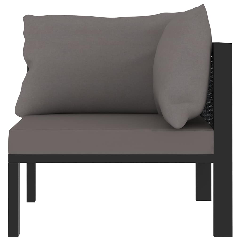 Corner Sofa Module with Left Armrest Poly Rattan Anthracite
