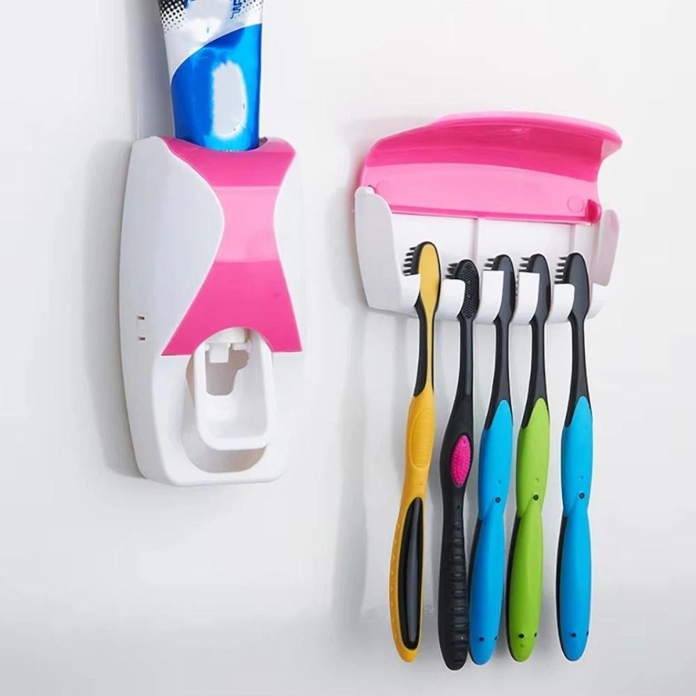 2Pcs/Se Automatic Toothbrush Holder Set Wall Mounted Toothbrush Storage Rack  Bathroom Tools