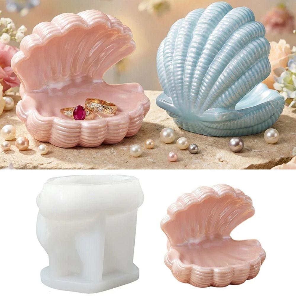 Multi-Functional Scallop Silicone Mold Heat-Resistant 3D Shell Jewelry Tray Mold  Candle Making