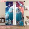 2pcs   plane printing Popular Curtains Two parrots Versatile Fabric (without rod) All Seasons for Living Room   Home Decoration