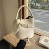 Bucket Handbag Bag Single Shoulder Crossbody Strap Vintage Belt Decoration Stylish High-end Fashionable Casual Solid