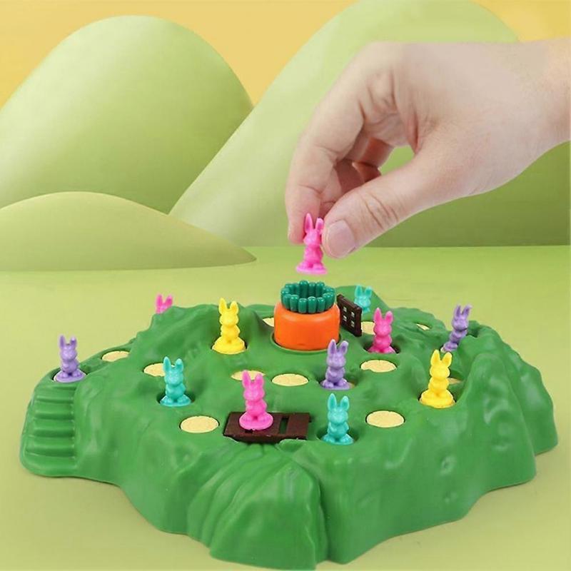 For Funny Bunny Game Set 3D Action Board Game For Kids Family Party With 16 Rabbit Tokens 24 Cards
