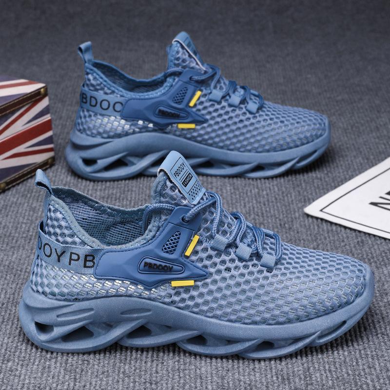 Summer men's shoes new breathable hollow mesh shoes men's sports shoes trendy versatile thick-soled casual coconut shoes men